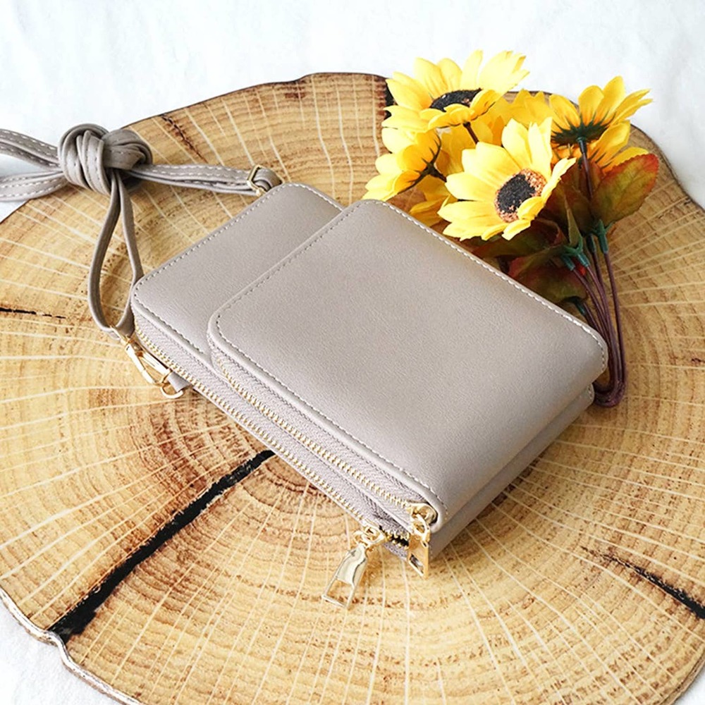 Taupe Crossbody Messenger Bag